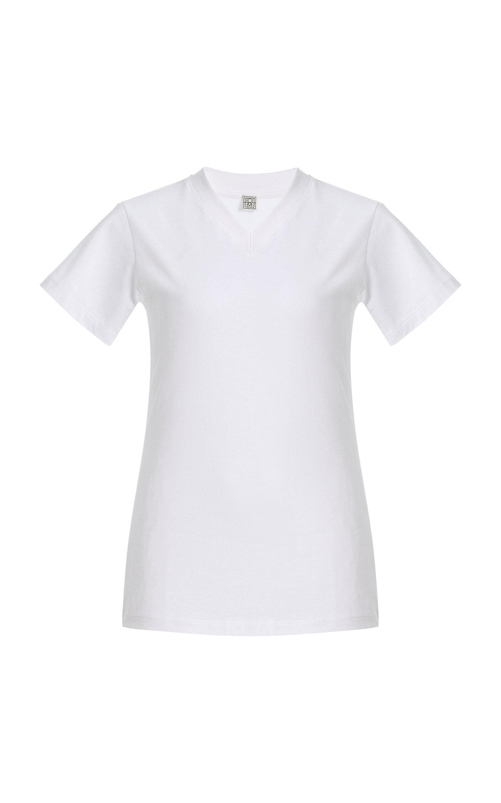 Toteme V-Neck Cotton T-Shirt - Moda Operandi by TOTEME