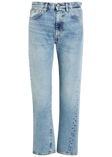 Twisted-seam straight-leg jeans by TOTEME
