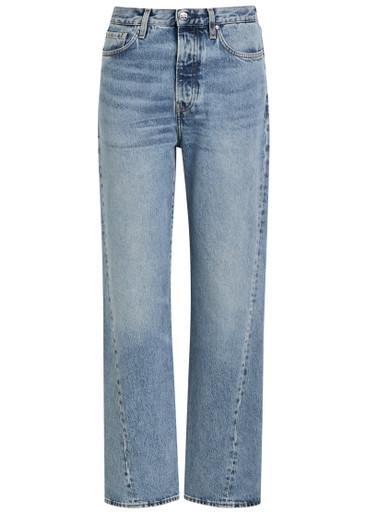 Twisted-seam straight-leg jeans by TOTEME