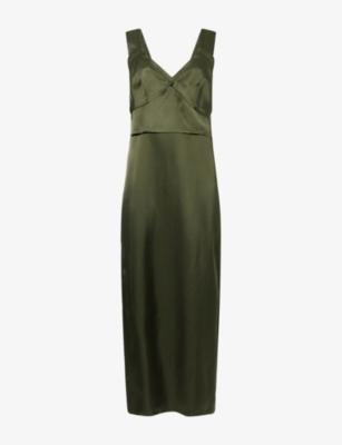 V-Neck Satin Slip Dress by TOTEME