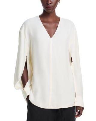V Neck Twill Blouse by TOTEME