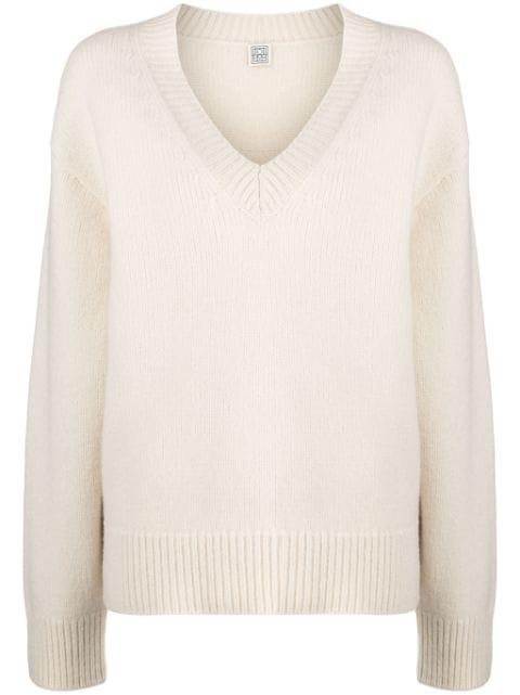 V-Neck wool-cashmere jumper by TOTEME
