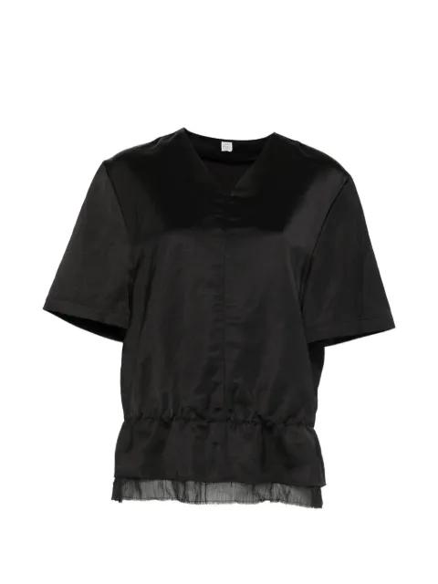V-neck satin blouse by TOTEME