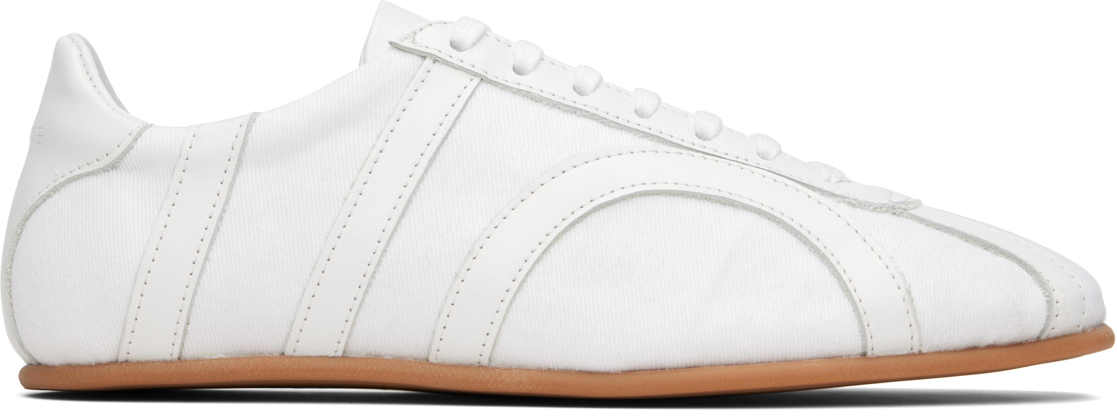 White Canvas Sneakers by TOTEME
