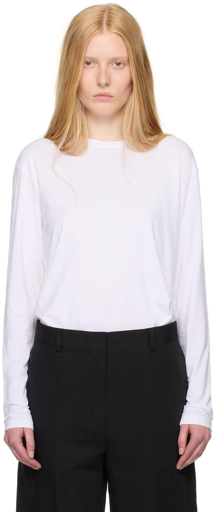 White Classic Long-Sleeve T-shirt by TOTEME