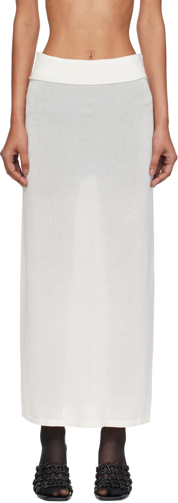 White Knit Maxi Skirt by TOTEME