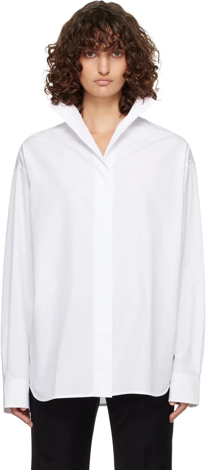 White Sharp Poplin Shirt by TOTEME