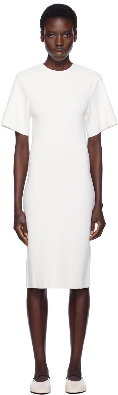 White Tee Knit Midi Dress by TOTEME