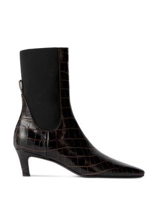 Women's Croco Mid Heel Boots by TOTEME