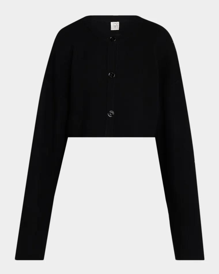 Wool Oversized Crop Cardigan by TOTEME