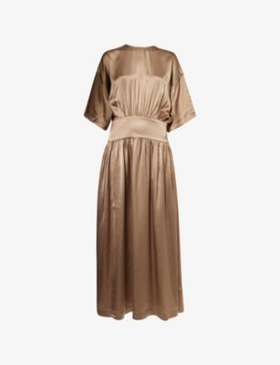 Woven Cinched Woven Maxi Dress by TOTEME