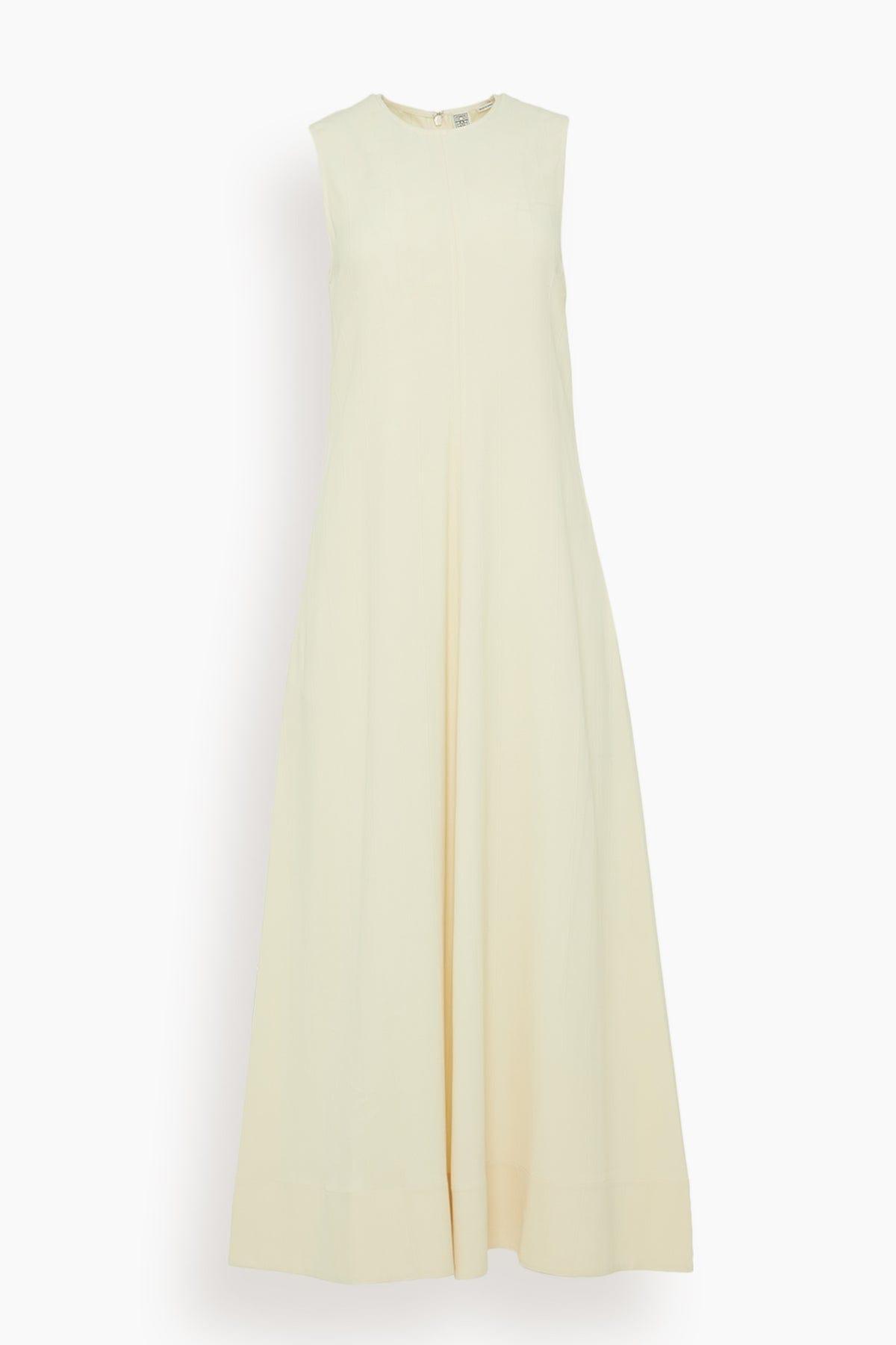 Woven Stripe Dress in Ecru by TOTEME