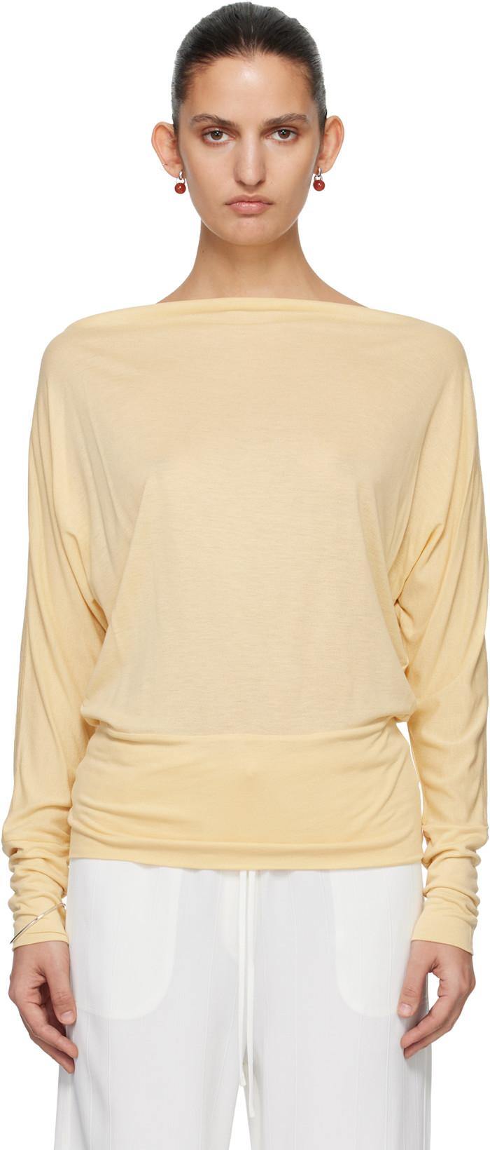 Yellow Boatneck Jersey T-shirt by TOTEME