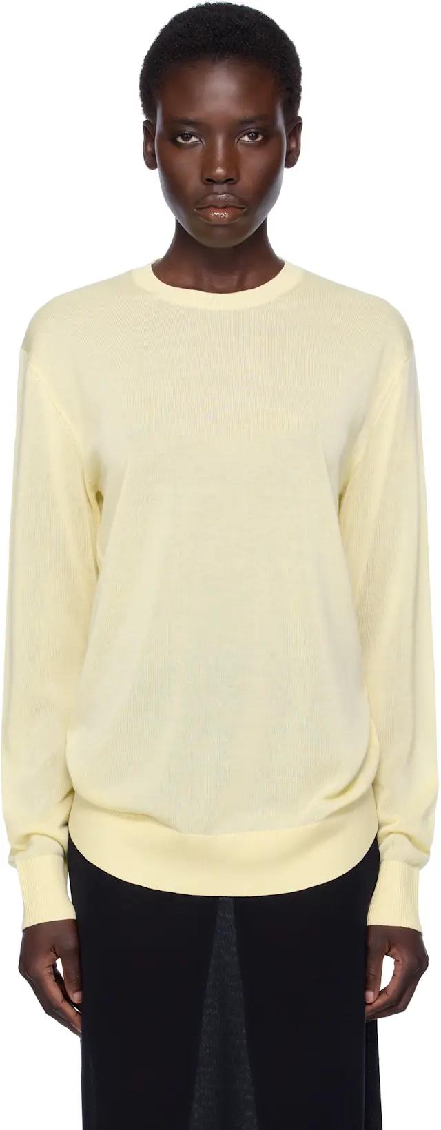 Yellow Long-Sleeve Knit T-shirt by TOTEME