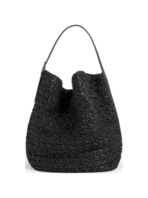 belted paper raffia tote bag by TOTEME