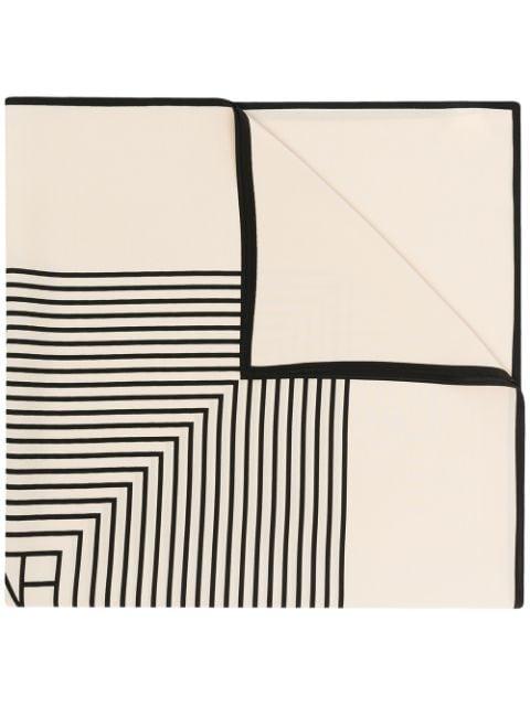 centered monogram silk scarf by TOTEME