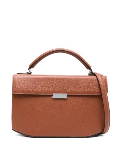 clip grained-leather top handle by TOTEME