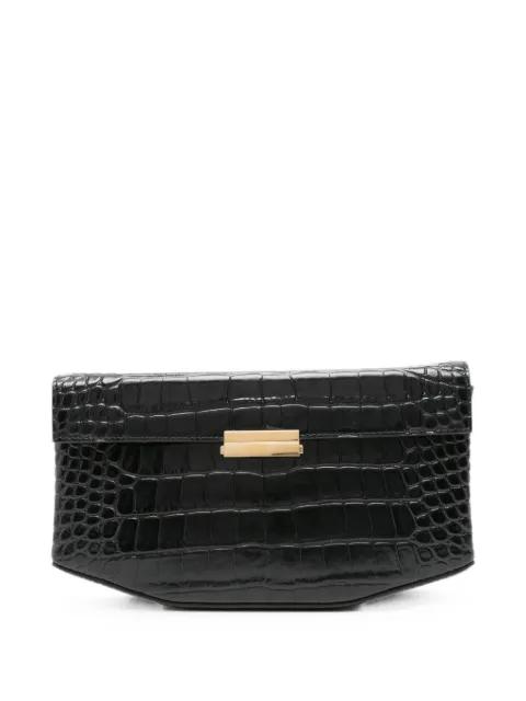 croc-effect leather shoulder bag by TOTEME