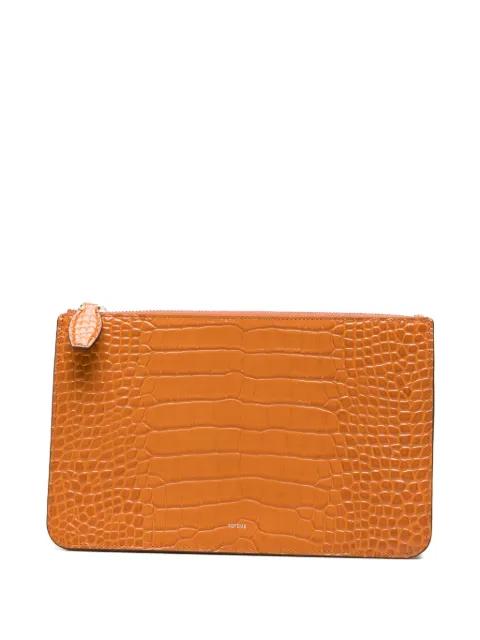 croco-embossed threefold clutch by TOTEME