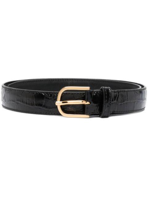 crocodile-effect leather belt by TOTEME