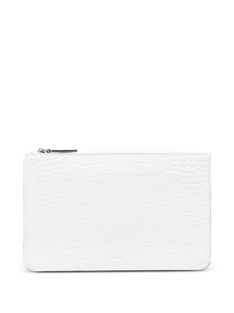 crocodile-embossed threefold clutch bag by TOTEME