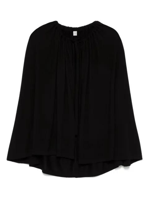 drawstring cape black by TOTEME
