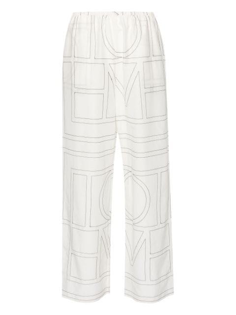 embroidered-monogram trousers by TOTEME