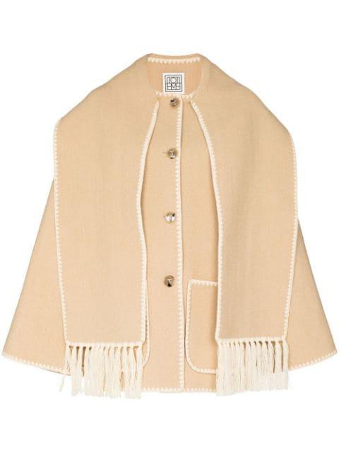 embroidered scarf button-front jacket by TOTEME