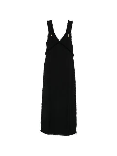 frayed V-neck midi dress by TOTEME