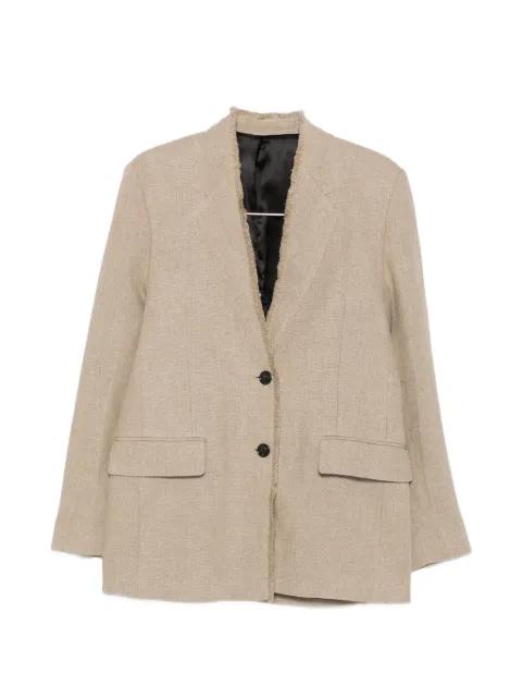 frayed-edge single-breasted jacket by TOTEME