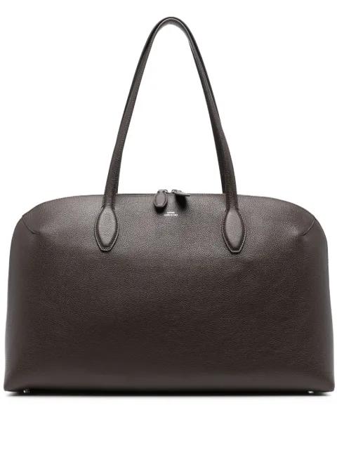 grained-leather tote bag by TOTEME