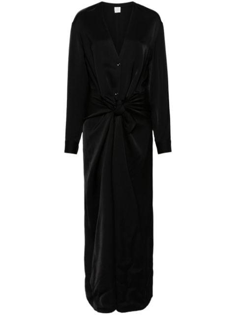 knot-detail satin dress by TOTEME