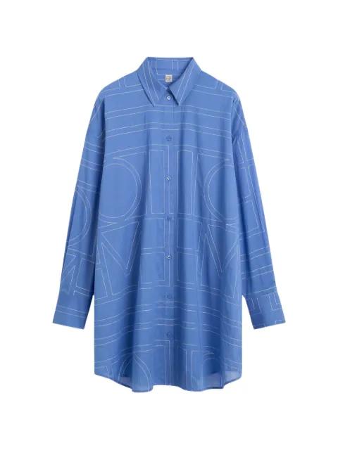 long summer shirt cobalt by TOTEME