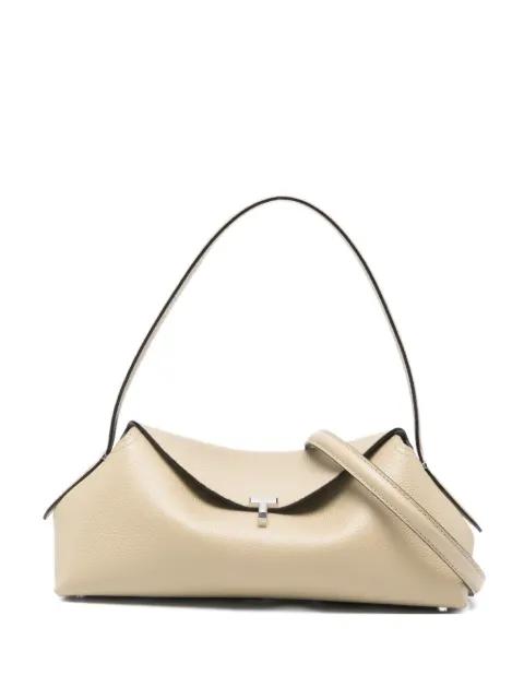 medium T-lock grained-leather shoulder bag by TOTEME