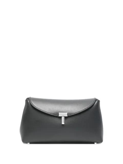 mini T-lock leather clutch shark by TOTEME