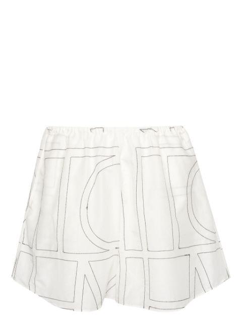 monogram cotton pj shorts by TOTEME