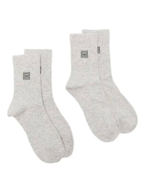 monogram-embroidered socks (pack of two) by TOTEME