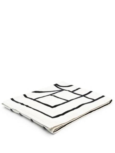 monogram jacquard beach towel by TOTEME