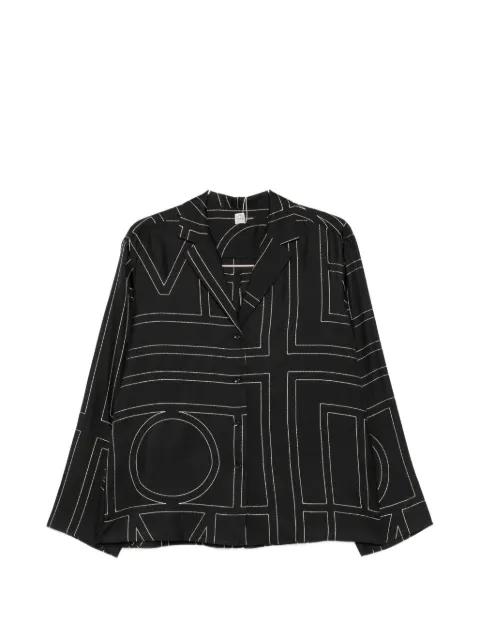 monogram-print silk shirt by TOTEME