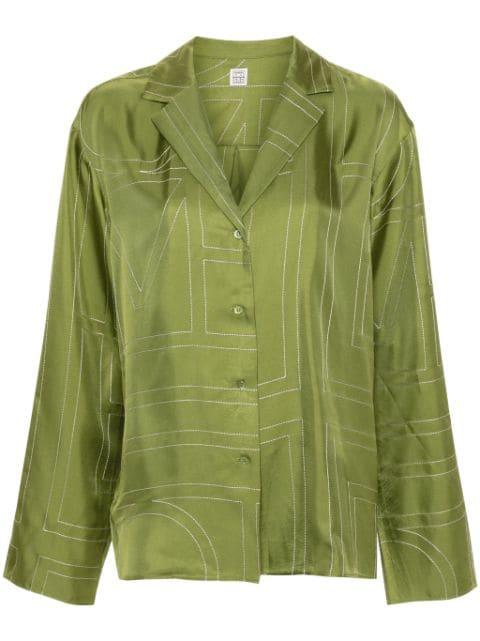 monogram silk shirt by TOTEME