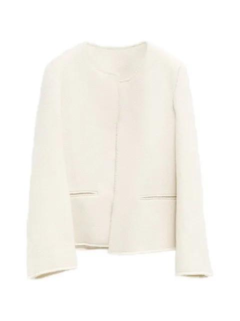 open-front bouclé blazer ecru by TOTEME