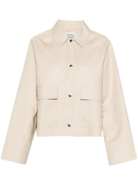 organic cotton cropped jacket by TOTEME