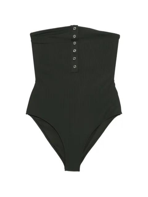 ribbed strapless swimsuit by TOTEME