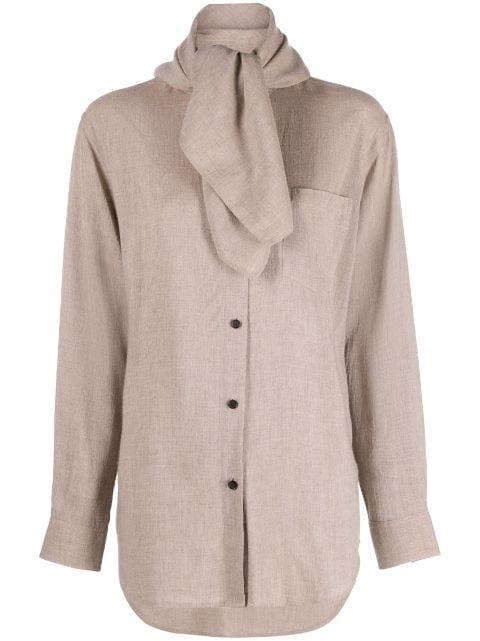 scarf-collar long-sleeve shirt by TOTEME