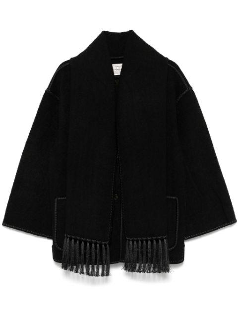 scarf-detail coat by TOTEME