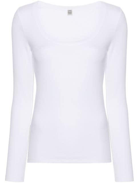 scoop-neck fine-ribbed T-shirt by TOTEME