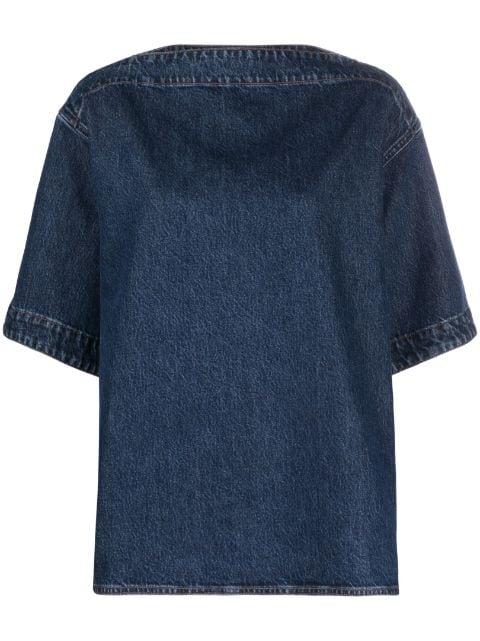 short-sleeve denim top by TOTEME