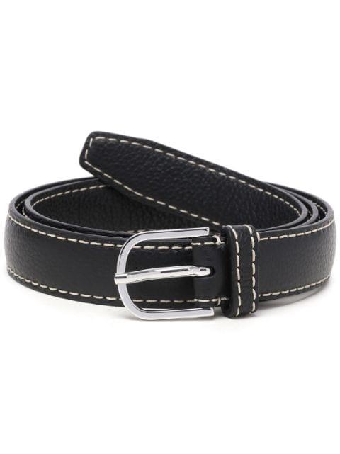 stitch-detail leather belt by TOTEME
