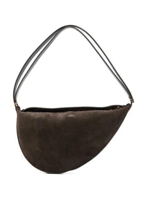 suede scooped sling shoulder bag by TOTEME