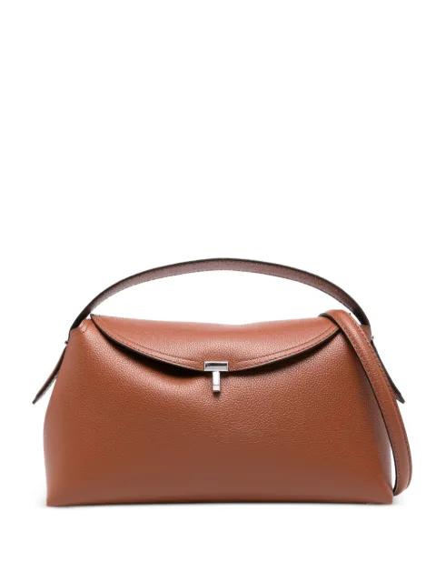 t-lock grained-leather top handle by TOTEME